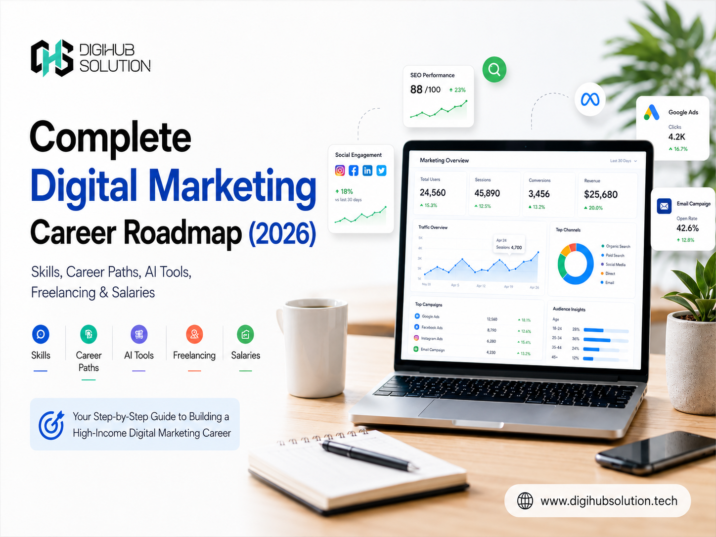Complete Digital Marketing Career Roadmap (2026): Skills, Roles & Salaries